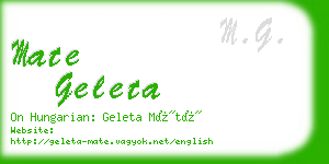 mate geleta business card